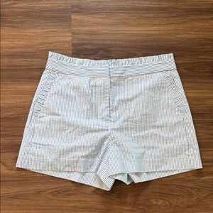 J. Crew seersucker blue and White Tailored Shorts